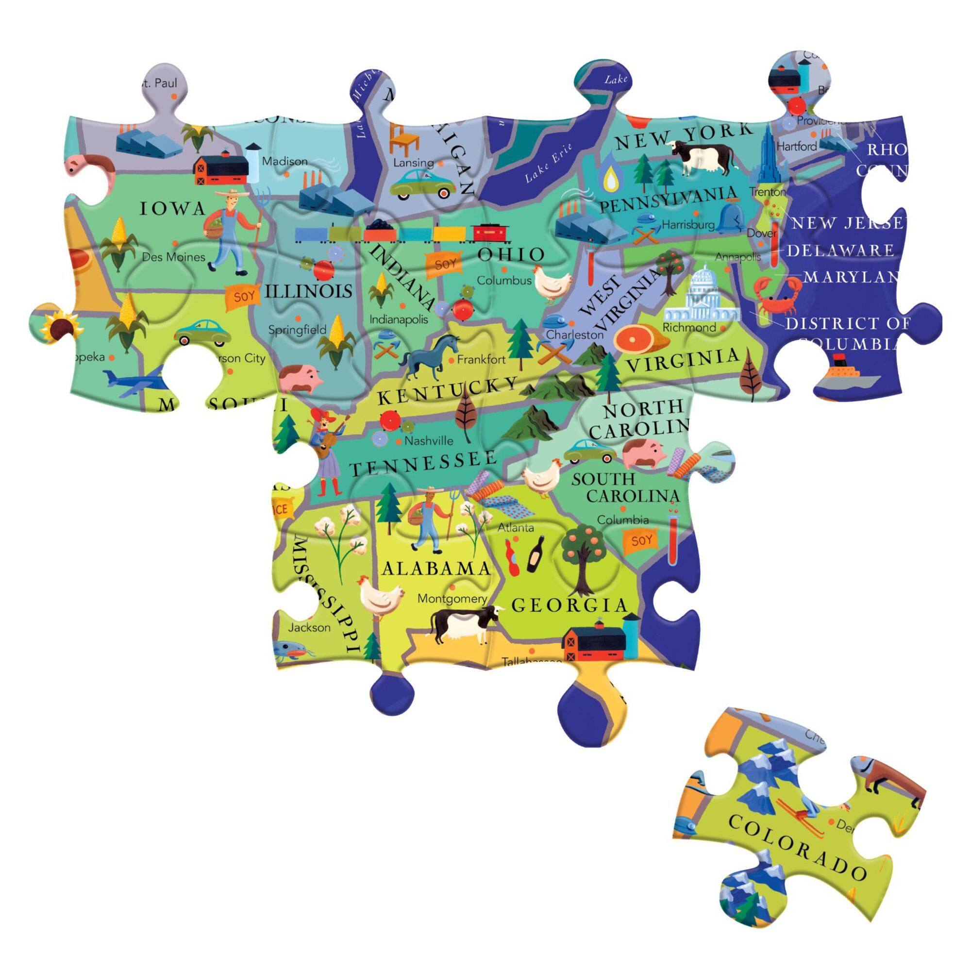 eeBoo This Land Is Your Land 100 Piece Puzzle